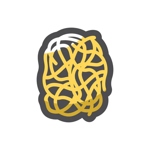 Nudeln Spaghetti einfach Vector Symbol Cartoon Illustration. — Stockvektor