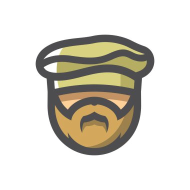 Afganistan erkekleri Vektör Simgesi Çizim Çizimlerinin Başı