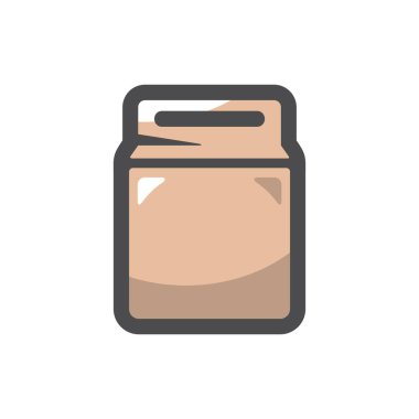 Kağıt torba basit Vektör simgesi Çizgi Film illüstrasyonu