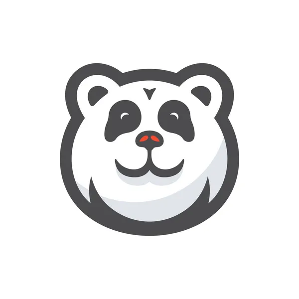 Panda rosto sorriso ícone do vetor ilustração dos desenhos animados — Vetor de Stock