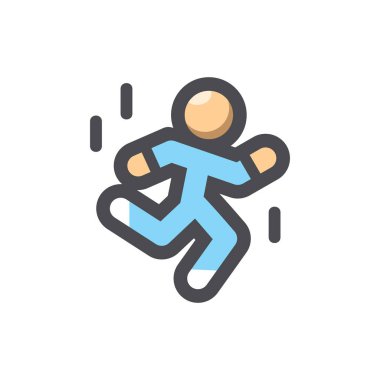 Sıçrayan parkçılar Vektör Simgesi Çizgi Filmi illüstrasyonu