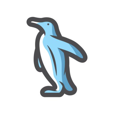 Penguen arktik kuş vektör simgesi karikatür çizimi.