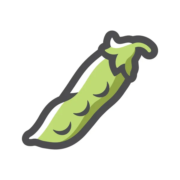 Green peas pods Vector icon Cartoon illustration. — Stock Vector