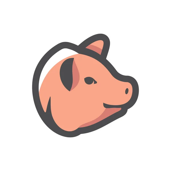 Tête de porc Icône vectorielle Illustration de bande dessinée. — Image vectorielle