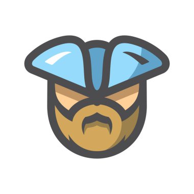 Korsan kaptan Vektör simgesi çizimi