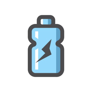 Kullanılan plastik şişe atığı vektör simgesi çizimi.