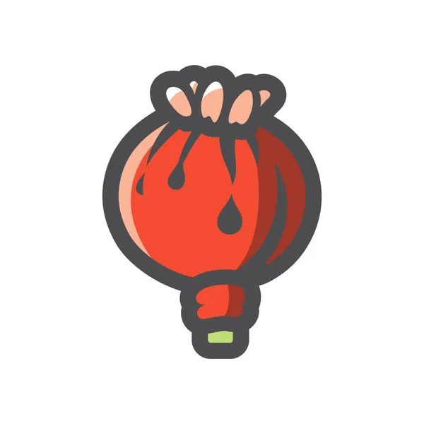 Poppy pod rijp Vector icoon Cartoon illustratie — Stockvector