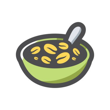 Kaşık Vektör simgesi resimli lapa tabağı.