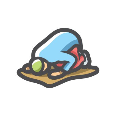 Müslüman Duası Vektör Simgesi Çizim Çizimi