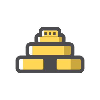 Antik Maya piramit vektör simgesi çizimi