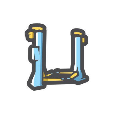 Araç servisi ekipmanı Vektör simgesi Çizgi film illüstrasyonu