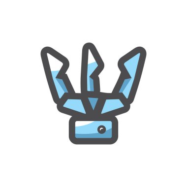 Metal çelik el vektör simgesi karikatür çizimi