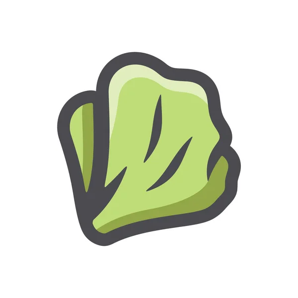 Ilustrasi ikon Vektor berdaun hijau salad Kartun. - Stok Vektor