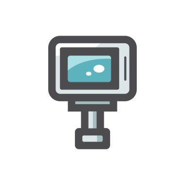 Selfie Çubuğu Aygıt Vektör Simgesi Çizim Çizimi.