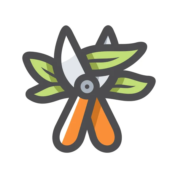 Secateurs Gardening Scissor Vector icon Cartoon illustration. — Stock Vector