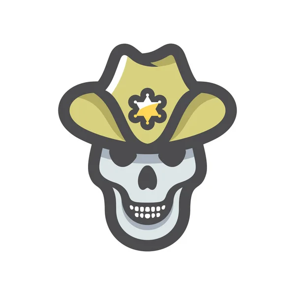 Rangerschädel in einer Mütze Vector icon Cartoon Illustration. — Stockvektor