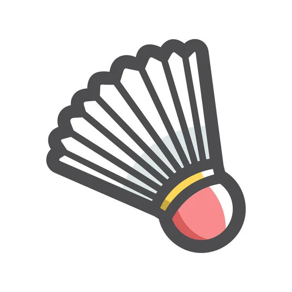 Badminton Federhähne mit Federn Vector icon Cartoon Illustration — Stockvektor