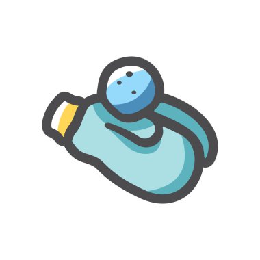 Kartopu Vektör simgesi taşıyan örgü eldivenler. Çizgi film illüstrasyonu