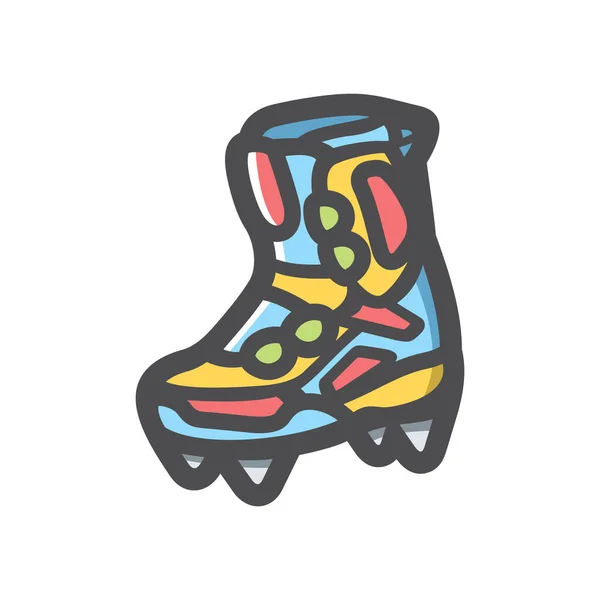 Bota de snowboard color Vector icono Ilustración de dibujos animados — Archivo Imágenes Vectoriales