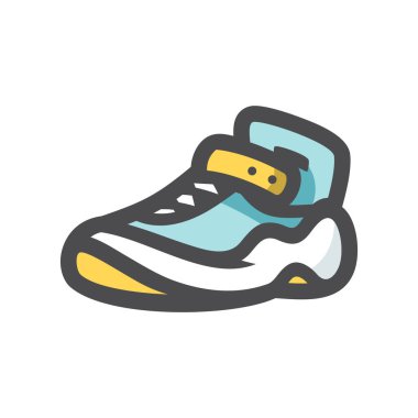 Sneaker Koşan Ayakkabı Vektör Simgesi Çizgi Filmi illüstrasyonu