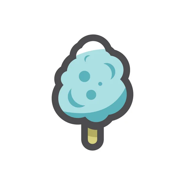 Zuckerwatte blau Vector Symbol Cartoon Illustration. — Stockvektor