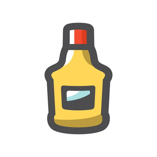 Sause botella amarilla icono vectorial ilustración de dibujos animados. — Vector de stock