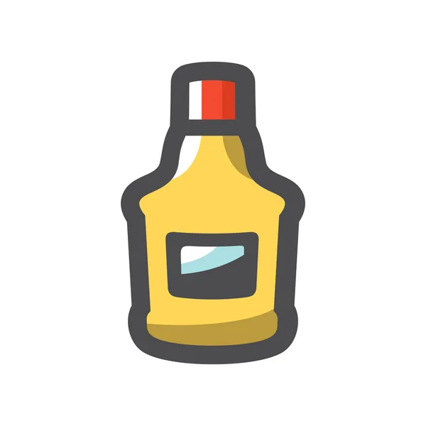 Sause botella amarilla icono vectorial ilustración de dibujos animados. Gráficos Vectoriales
