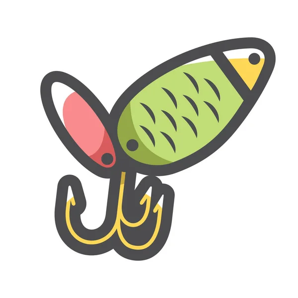 Fishing spinner hook Vector icon Cartoon illustration. — Stockvektor
