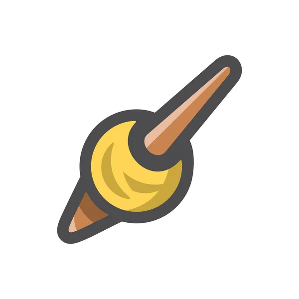 Spindle with yellow thread Vector icon Cartoon illustration. — Stock Vector