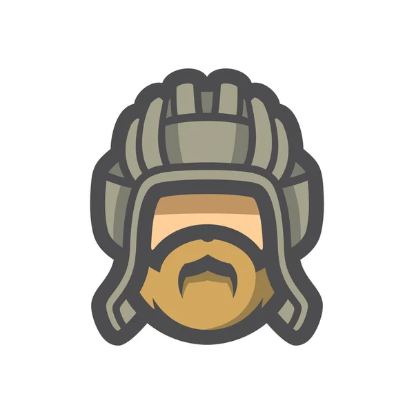 Tankman soldado cabeza Vector icono Dibujos animados ilustración. — Vector de stock