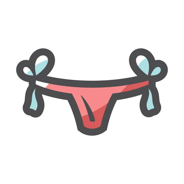 Underwear female underpants fashion Vector icon Cartoon illustration. — Stock vektor