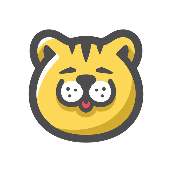 Cute cartoon Tiger Vector icon Cartoon illustration — Vetor de Stock