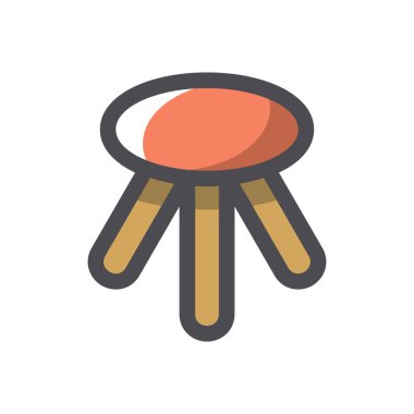 Yumuşak Modern Sandalye Vektör Simgesi Çizim Çizimi.