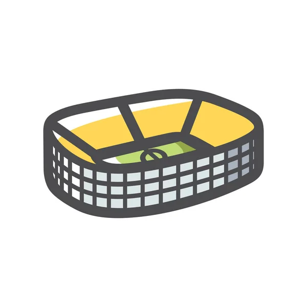 잔디 Vector 아이콘 카툰 삽화가 있는 경기장 — 스톡 벡터