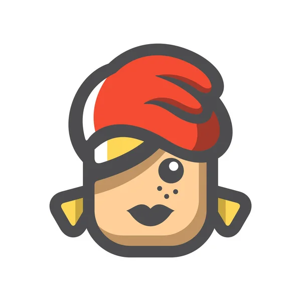 ( 영어 ) Girl in winter Red hat Vector icon Cartoon illustration — 스톡 벡터