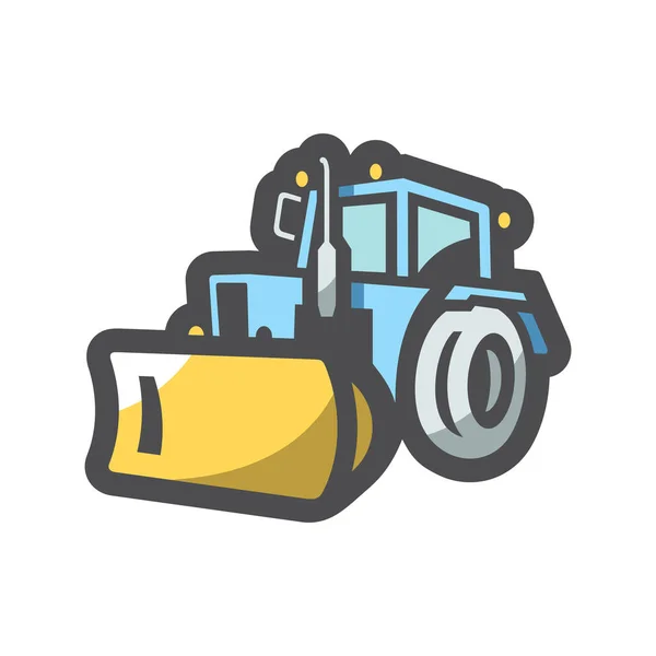 Tractor maquinaria agrícola icono de vectores ilustración de dibujos animados. — Archivo Imágenes Vectoriales
