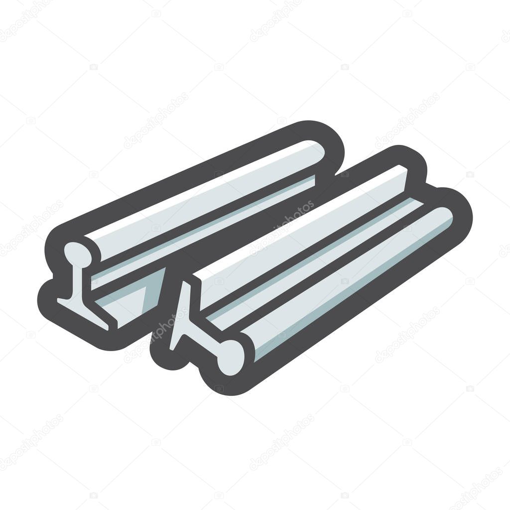 Metal fittings reinforcement steel Vector icon Cartoon illustration
