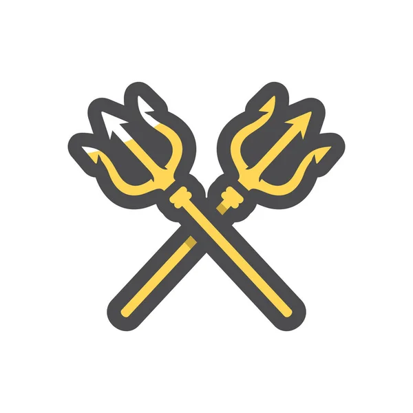 Crossed Tridents weapon Vector icon Cartoon illustration. — Vettoriale Stock