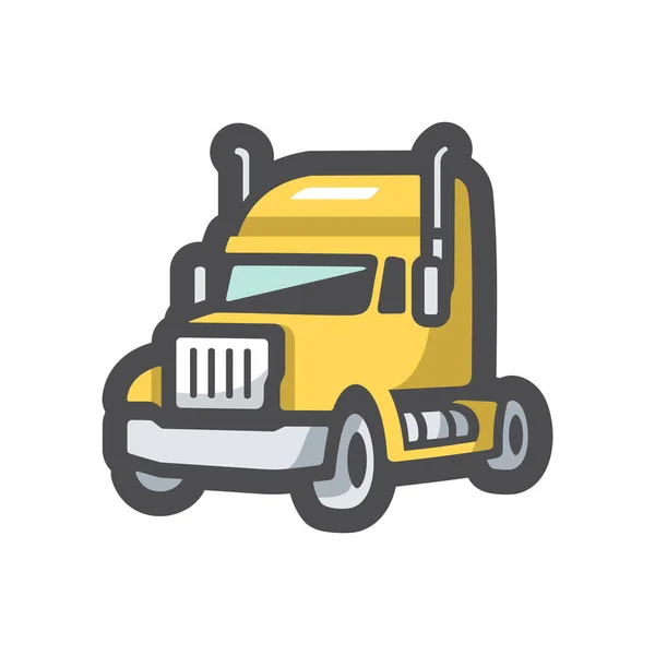 Big yellow Truck Vector icon Cartoon illustration. Vettoriale Stock