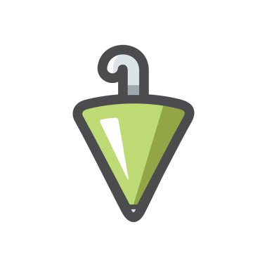 Yeşil Şemsiye yağmur aracı Vektör simgesi çizimi.