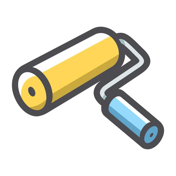 Schilderstuk roller tool Vector icoon Cartoon illustratie. — Stockvector