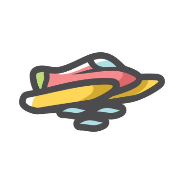 Hız suyu, sürat teknesi vektör simgesi çizimi ile yarışır.