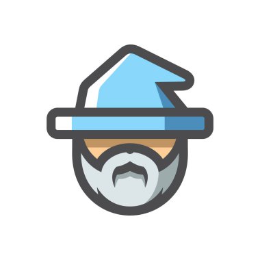 Kapsül Vektör simgesinde bir sihirbaz Çizgi Film illüstrasyonuName.