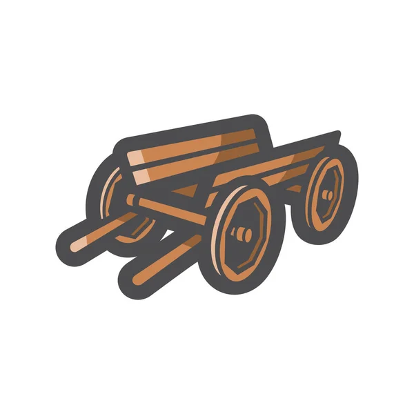 Carro de caballo con toldo Icono de vector Ilustración de dibujos animados. — Vector de stock