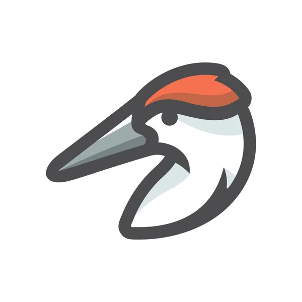 Woodpecker pássaro cabeça ícone do vetor Cartoon ilustração. — Vetor de Stock