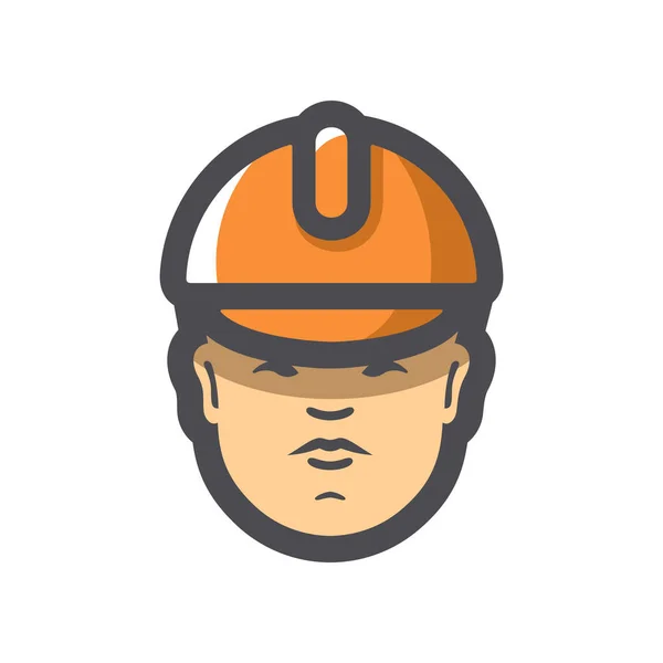 Bauarbeiter mit Helm Vector-Symbol Cartoon-Illustration. — Stockvektor