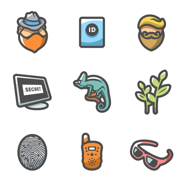 Masking of humans and animals icons set. Vector Illustration. — Stock Vector