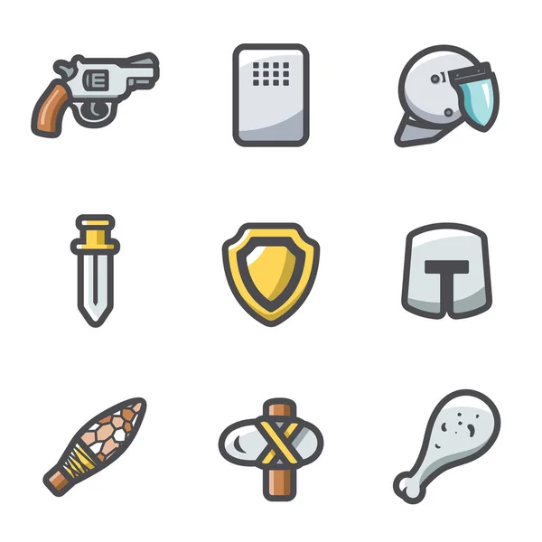 The evolution of weapons icons set. Vector Illustration. — Stock Vector