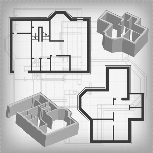 Architectural blueprint — Stock Vector