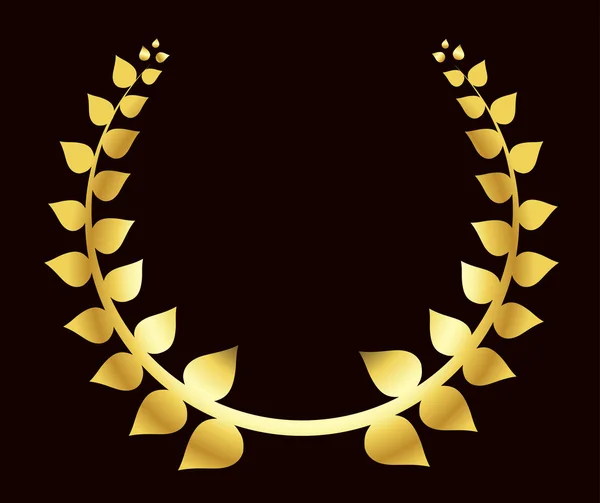Couronne de laurier d'or — Image vectorielle